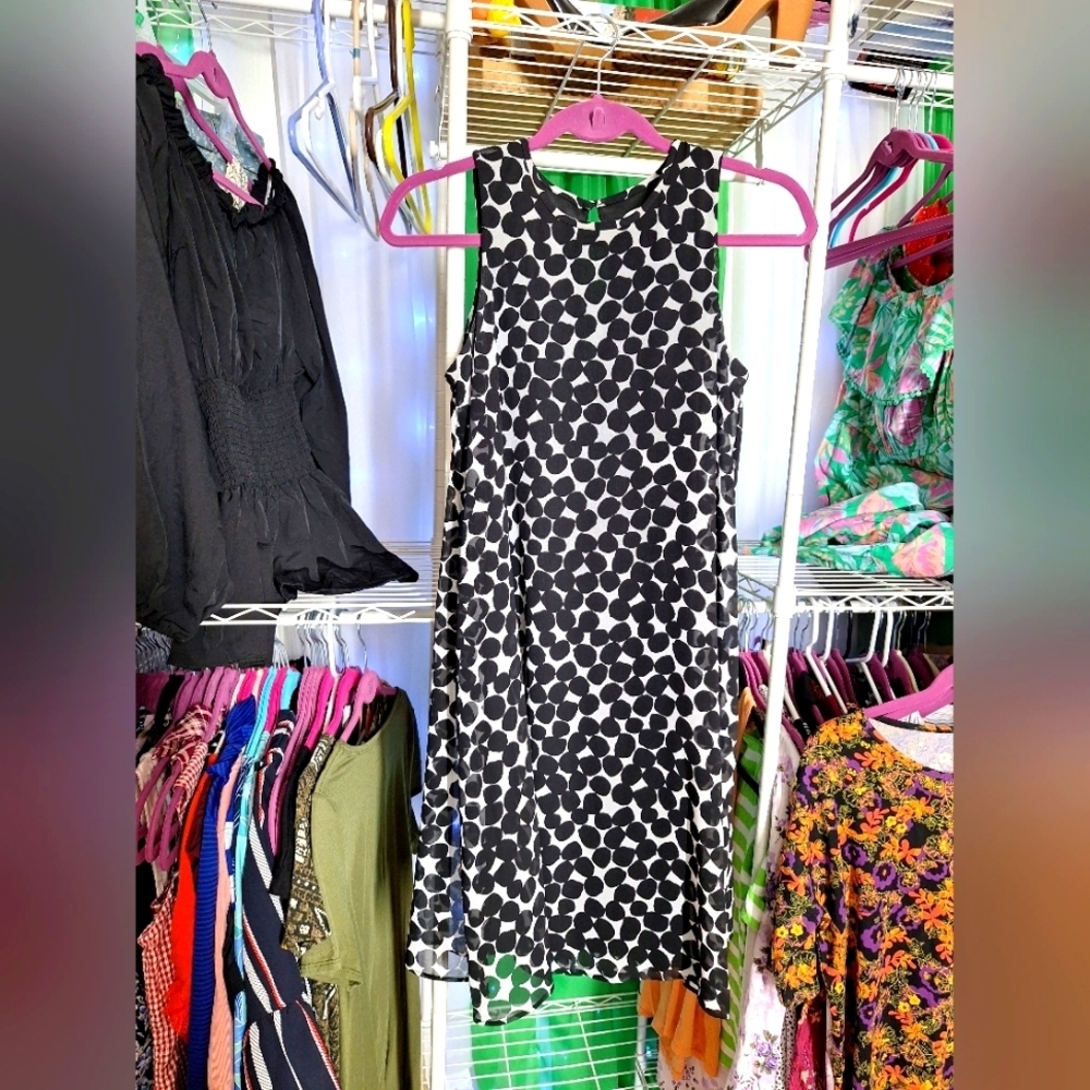 CALVIN KLEIN SIZE 4 POLKA-DOT DRESS